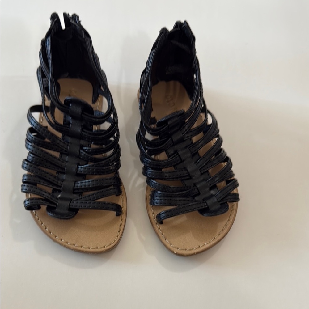 Old Navy Toddler Black and Tan Gladiator Sandals